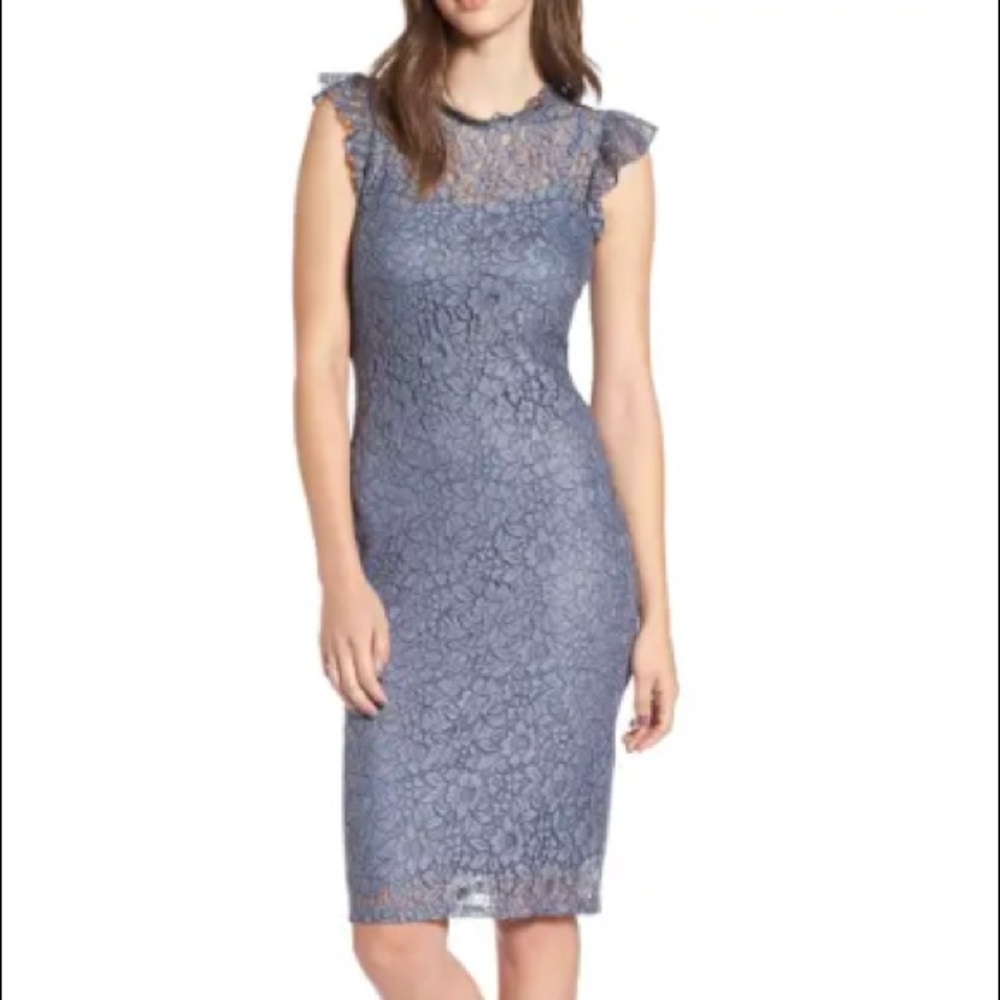 Love, Fire Lace High-Neck Bodycon Dress